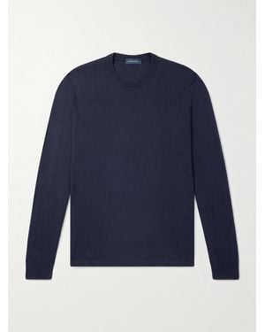 Thom Sweeney Cashmere And Silk-Blend Jumper - Blue