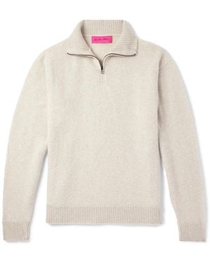 The Elder Statesman Cashmere Half-zip Sweater - White