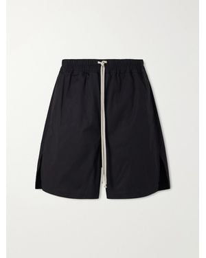 Rick Owens Boxer Straight-leg Cotton-blend Canvas Drawstring Shorts - Blue
