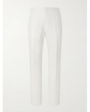 ZEGNA Straight-Leg Linen-Twill Trousers - White