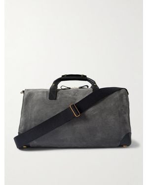 Bennett Winch Commuter Reisetasche aus Veloursleder mit Lederbesatz - Schwarz