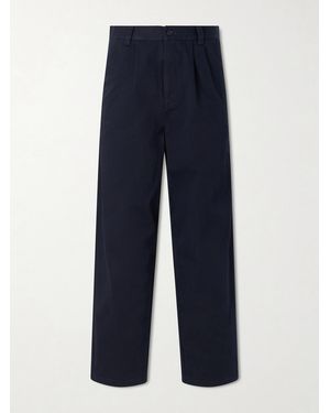 A.P.C. Ricky Wide-Leg Cotton-Twill Trousers - Blue
