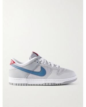 Nike Dunk Low Mesh And Leather Trainers - Blue