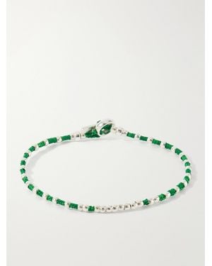Mikia Braided Cord And Sterling Beaded Bracelet - Green