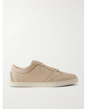Christian Louboutin Chambelisneak Embellished Nubuck Trainers - Natural