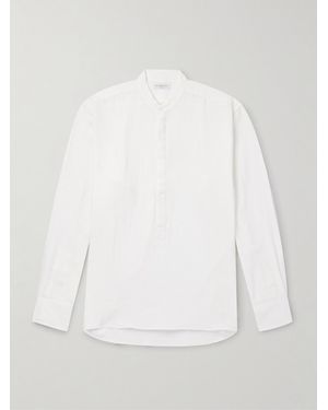 Richard James Grandad-Collar Cotton-Gauze Half-Placket Shirt - White