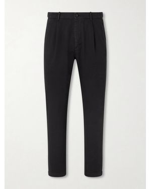 MR P. Daniel Tapered Pleated Cotton-Canvas Trousers - Black