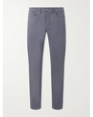 Peter Millar Signature Straight-leg Cotton-blend Sateen Trousers - Blue