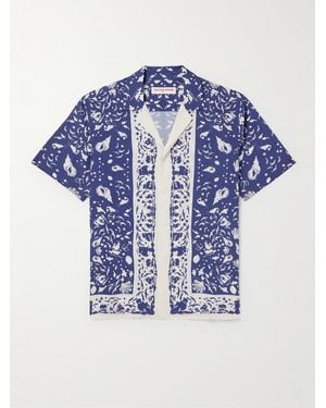 Orlebar Brown Maitan Camp-collar Printed Lyocell Shirt - Blue