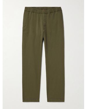 Barena Bativoga Straight-Leg Cotton-Blend Poplin Trousers - Green