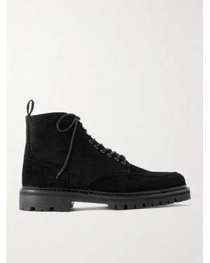 MR P. Commander Shearling-Lined Suede Lace-Up Boots - Black