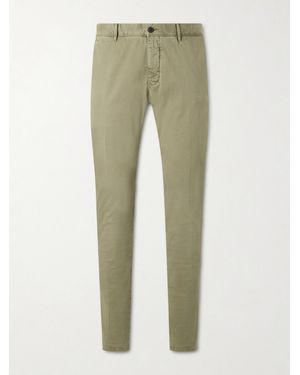 Slowear Slim-fit Tapered Stretch-cotton Gabardine Trousers - Green