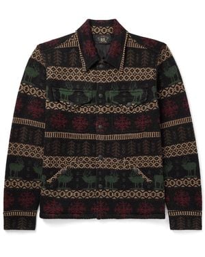RRL Fair Isle Alpaca And Wool-blend Jacquard Overshirt - Black