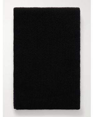 Johnstons of Elgin Ribbed Cashmere Scarf - Black
