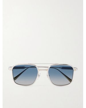 Cartier Santos De Cartier Aviator-Style-Tone Sunglasses - Blue