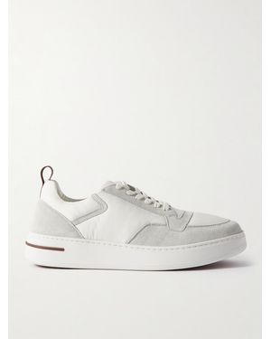 Loro Piana Newport Walk Suede-trimmed Trainers - White