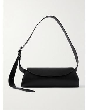Jil Sander Cannolo kleine Umhängetasche aus Leder - Schwarz