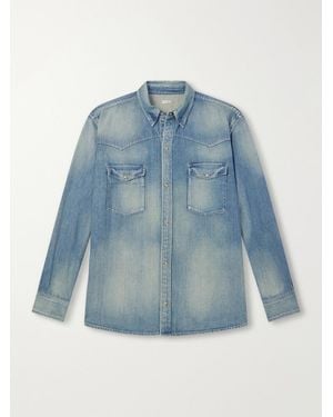 A.PRESSE Vintage Western Denim Shirt - Blue