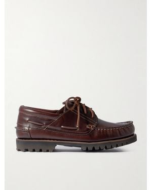 MR P. Leather Boat Shoes - Brown