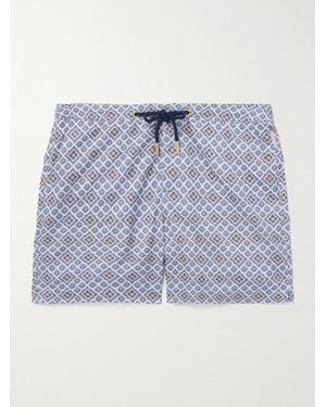 Orlebar Brown Bulldog gerade geschnittene mittellange Badeshorts aus recyceltem Shell mit Print - Blau