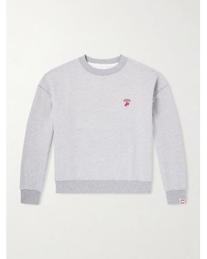 CHERRY LA Western Athletic Logo-Embroidered Cotton-Blend Jersey Sweatshirt - White