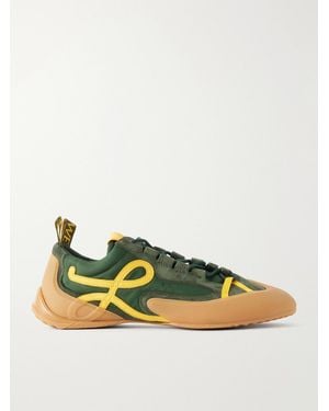 Loewe Grip Suede-trimmed Nylon Trainers - Green