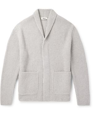 Altea Shawl-collar Ribbed Wool Cardigan - Gray