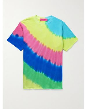 The Elder Statesman Void Tie-Dyed Cotton And Cashmere-Blend Jersey T-Shirt - Blue