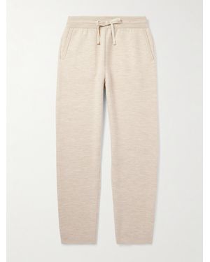 Loro Piana Sassiglioni Straight-Leg Wool Joggers - Natural