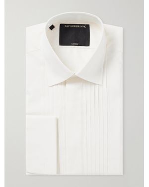 Favourbrook Classic-Collar Pintucked Cotton-Poplin Tuxedo Shirt - Natural