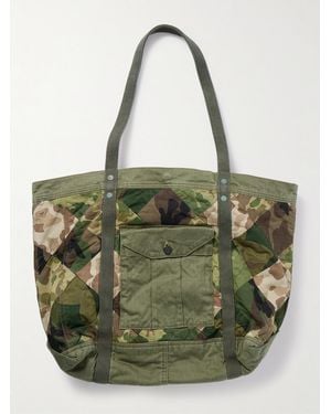 RRL Patchwork Camouflage-Print Cotton Tote Bag - Green