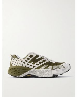 Hoka One One Speedgoat 2 Rubber And Ripstop-trimmed Mesh Trainers - Green
