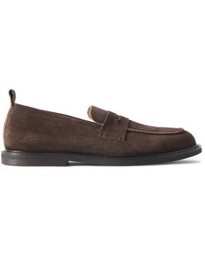 MR P. Leo Suede Penny Loafers - Brown