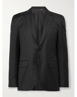 Canali Kei Slim-fit Unstructured Super 150s Wool Blazer - Black