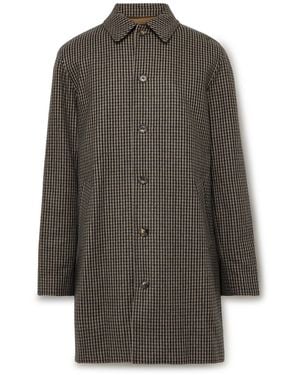 A.P.C. Mac Paul Houndstooth Wool-Blend Coat - Gray