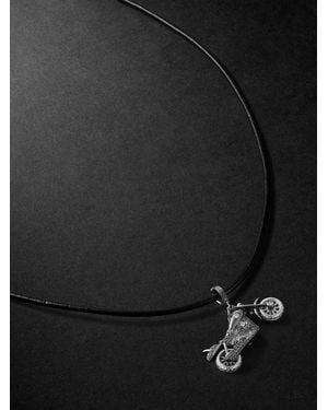 Annoushka Motorbike 18-Karat And Leather Pendant Necklace - Nero