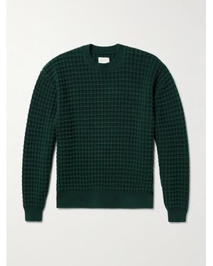 Aimé Leon Dore Waffle-Knit Cotton Jumper - Green