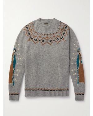 Kapital Intarsia Wool Jumper - Grey