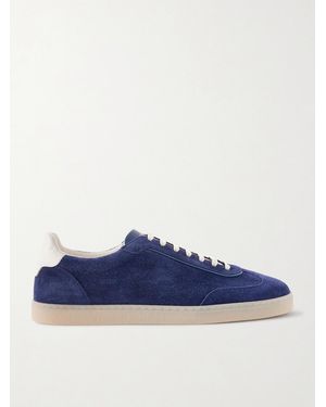 Brunello Cucinelli Coda Di Rondine Suede Trainers - Blue