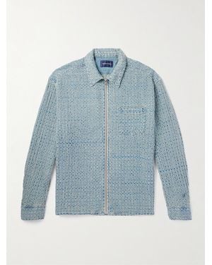 thisisneverthat Stone-washed Distressed Denim Shirt Jacket - Blue