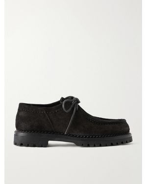 Yuketen Sibillini Tyrolean Waxed Suede Derby Shoes - Black