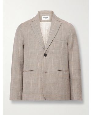 Corridor NYC Checked Linen And Wool-blend Blazer - Natural