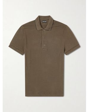 Tom Ford Slim-Fit Lyocell-Piqué Polo Shirt - Green