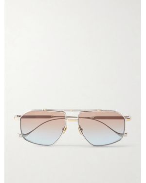 Cutler and Gross 1424 Aviator-Style-Tone And-Tone Sunglasses - Natural
