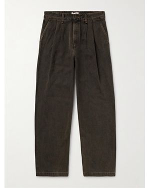 Agolde Slater Straight-Leg Pleated Jeans - Grey