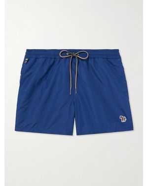Paul Smith Shorts Da Mare Medi A Gamba Dritta - Blu