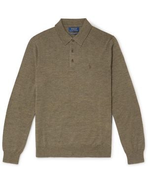 Polo Ralph Lauren Logo-Embroidered Wool Polo Shirt - Green