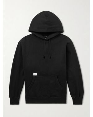 WTAPS Aon Logo-Appliquéd Cotton-Jersey Hoodie - Nero