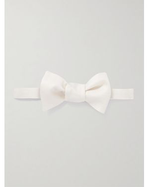 Brunello Cucinelli Self-Tie Silk-Twill Bow Tie - White