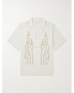 Frescobol Carioca Alves Embroidered Linen Shirt - White